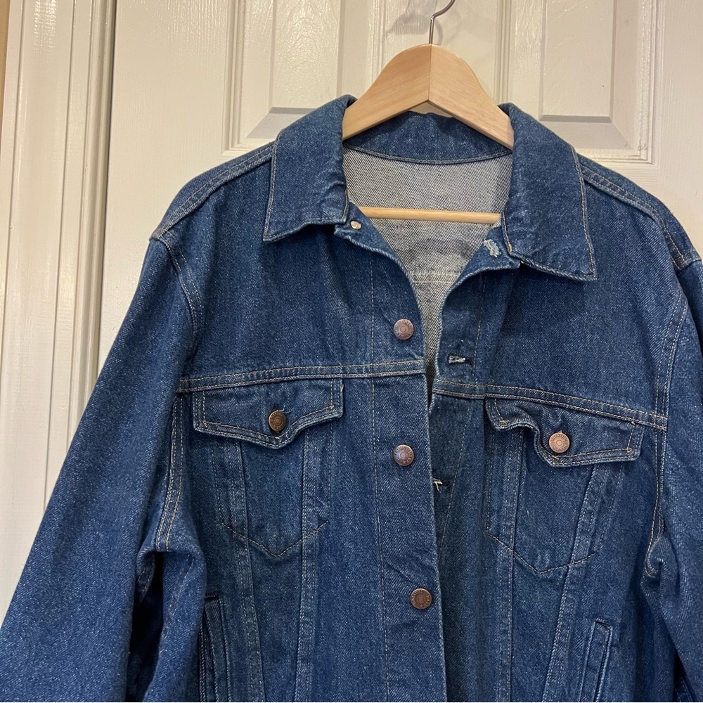 Vintage 80s 90s Denim Jacket Floral Tapestry Patch Back Western Jean Women’s M - Picture 5 of 13